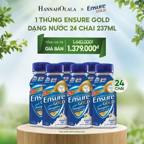  E113_DEAL 12: 1 THÙNG ENSURE GOLD DẠNG NƯỚC 24 CHAI 237ML 