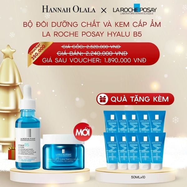  [MỚI] DEAL 12: BỘ ĐÔI DƯỠNG CHẤT VÀ KEM CẤP ẨM LA ROCHE POSAY HYALU B5 