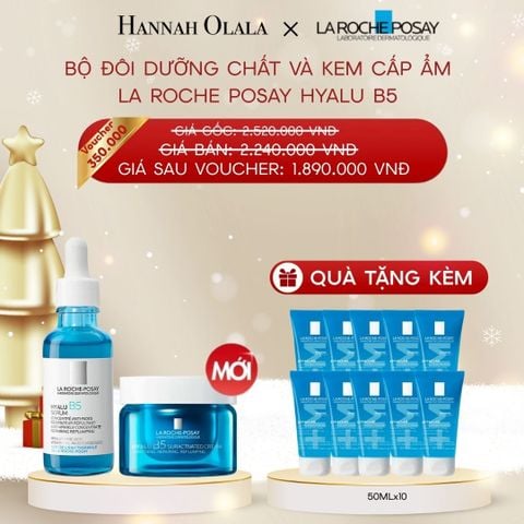  [MỚI] DEAL 12: BỘ ĐÔI DƯỠNG CHẤT VÀ KEM CẤP ẨM LA ROCHE POSAY HYALU B5 
