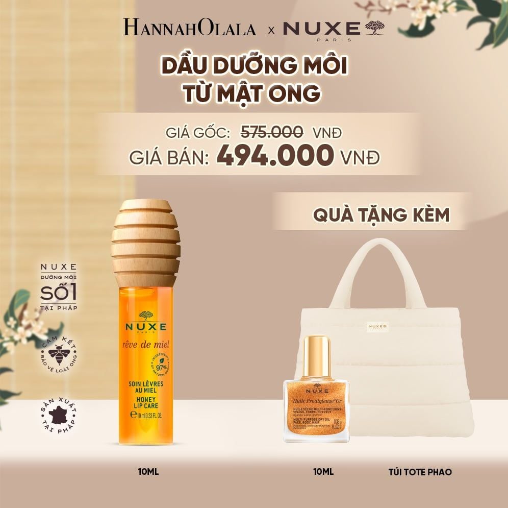  DẦU DƯỠNG MÔI MẬT ONG NUXE REVE DE MIEL HONEY LIP CARE 10ML - A5068 