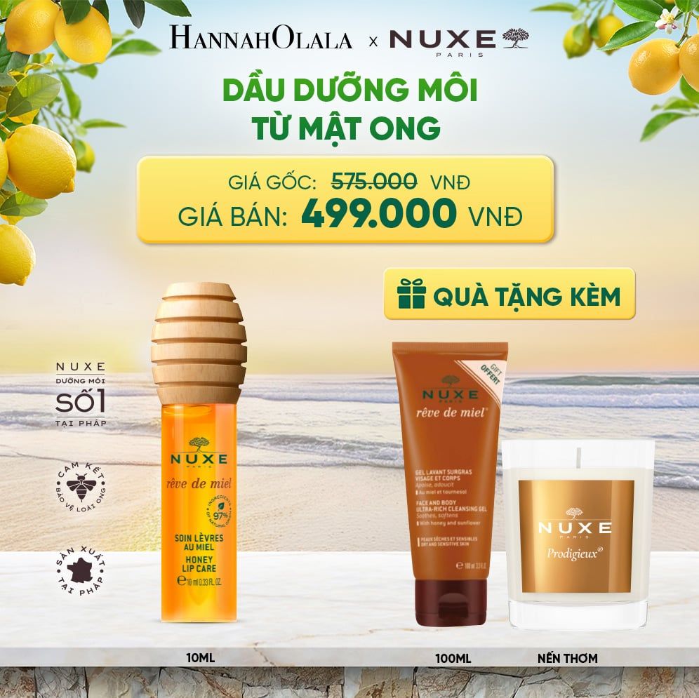  DẦU DƯỠNG MÔI MẬT ONG NUXE REVE DE MIEL HONEY LIP CARE 10ML 
