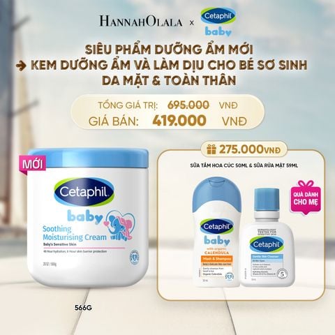  [MỚI] KEM LÀM DỊU VÀ DƯỠNG ẨM CHO BÉ CETAPHIL BABY SOOTHING & MOISTURISING CREAM HŨ 566G DEAL 12: 