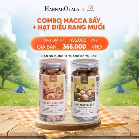  COMBO MACCA SẤY 500G + HẠT ĐIỀU RANG MUỐI 500G - DEAL 12: 