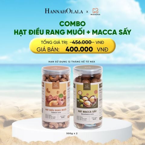  A899_DEAL 12: COMBO MACCA SẤY 500G + HẠT ĐIỀU RANG MUỐI 500G 