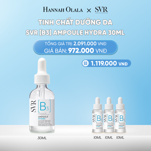  DEAL 12: TINH CHẤT DƯỠNG DA, NGĂN NGỪA NẾP NHĂN, PHỤC HỒI DA VÀ DƯỠNG ẨM CHO DA SVR [B3] AMPOULE HYDRA 30ML 