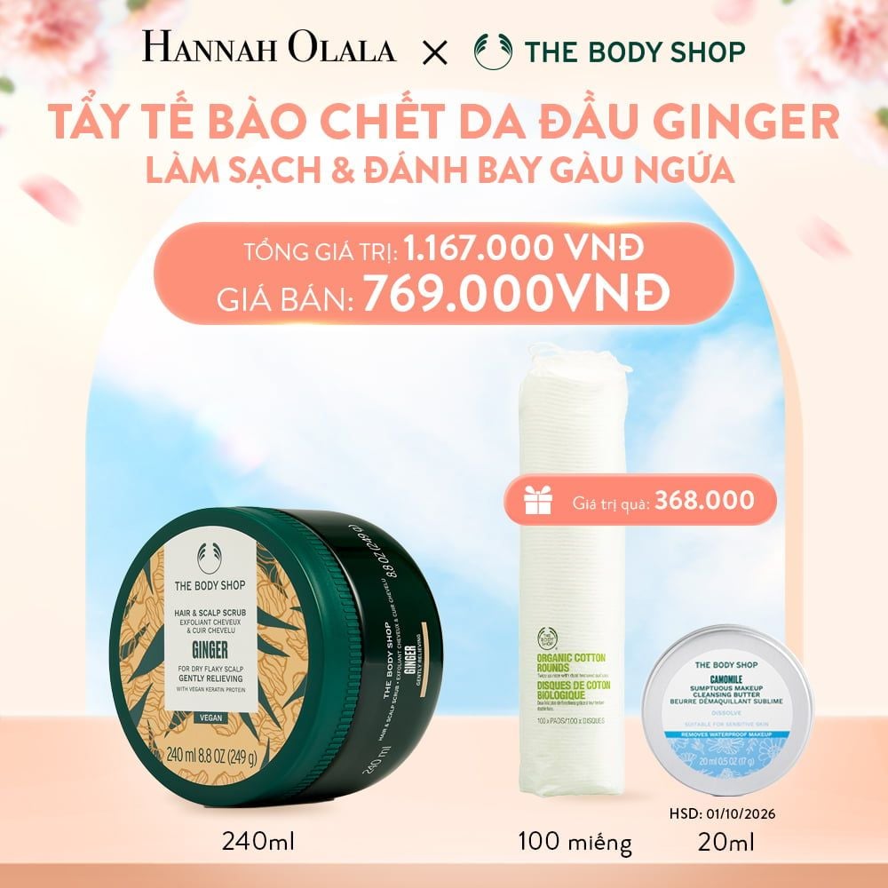  A862_DEAL 12: TẨY TẾ BÀO CHẾT DA ĐẦU ĐÁNH BAY GÀU NGỨA GINGER HAIR SCRUB 240ML 
