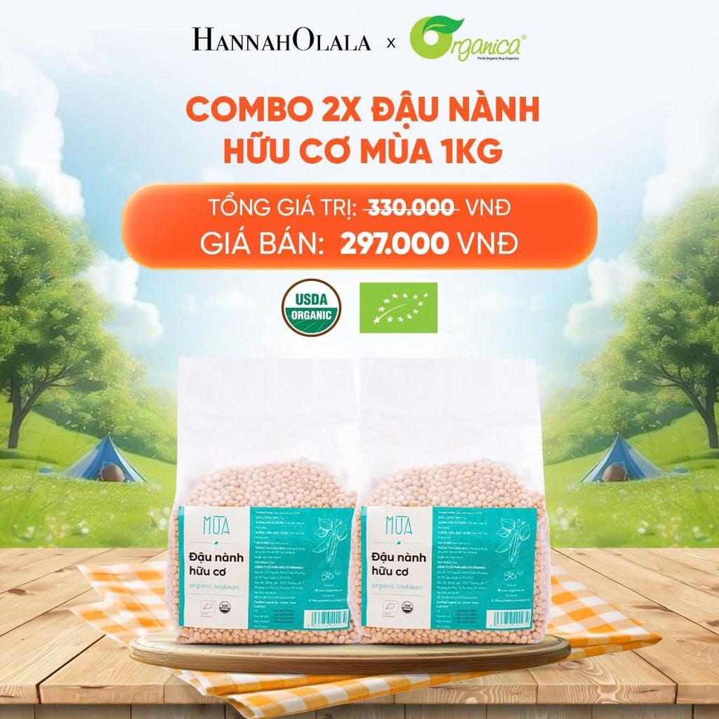  COMBO 2 X ĐẬU NÀNH HỮU CƠ MÙA 1KG - DEAL 12 