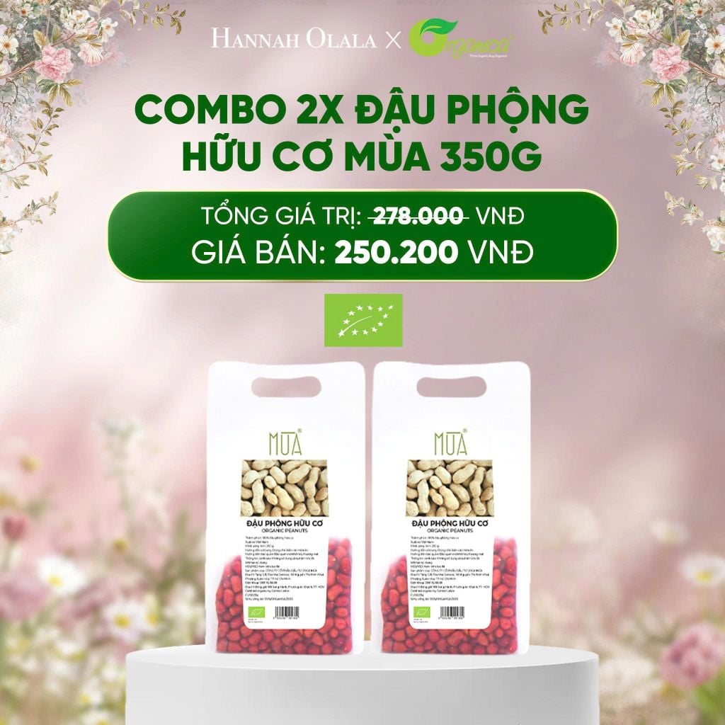  E588_DEAL 12: COMBO 2 X ĐẬU PHỘNG HỮU CƠ MÙA 350G 