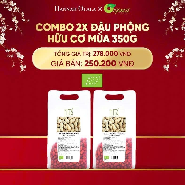  DEAL 12: COMBO 2 X ĐẬU PHỘNG HỮU CƠ MÙA 350G 