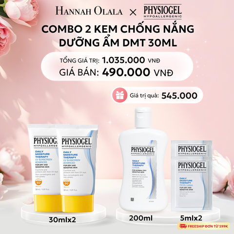  E855: DEAL 12: BỘ 2 KEM CHỐNG NẮNG DƯỠNG ẨM PHYSIOGEL DAILY MOISTURE THERAPY 30ml 