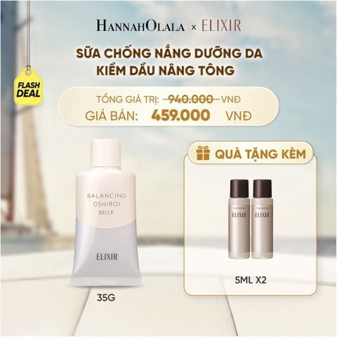  (FLASHSALE) SỮA CHỐNG NẮNG DƯỠNG DA NÂNG TÔNG KIỀM DẦU ELIXIR REFLET BALANCING OSHIROI MILK C 35G - DEAL 12 