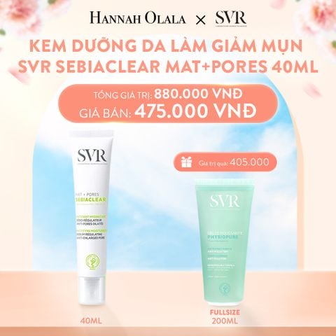  A806_DEAL 12: KEM DƯỠNG DA LÀM GIẢM MỤN SVR SEBIACLEAR MAT+PORES 40ML 