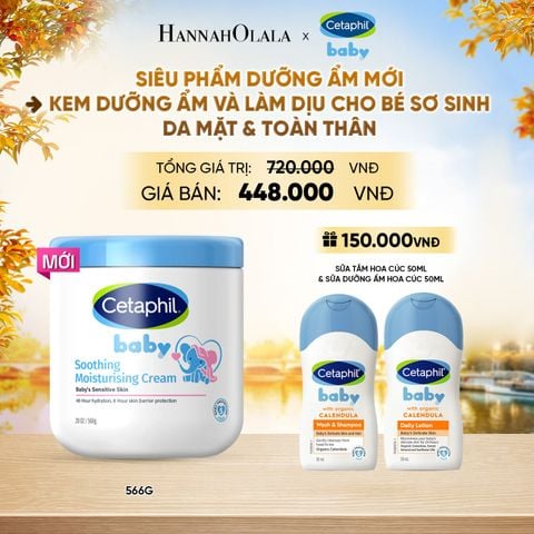  [MỚI] KEM LÀM DỊU VÀ DƯỠNG ẨM CHO BÉ CETAPHIL BABY SOOTHING & MOISTURISING CREAM HŨ 566G DEAL 12: - E1759 