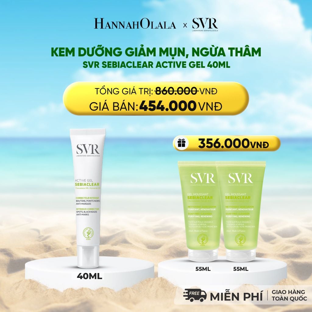  DEAL 11: KEM DƯỠNG GIẢM MỤN, NGỪA THÂM SVR SEBIACLEAR ACTIVE GEL 40ML 