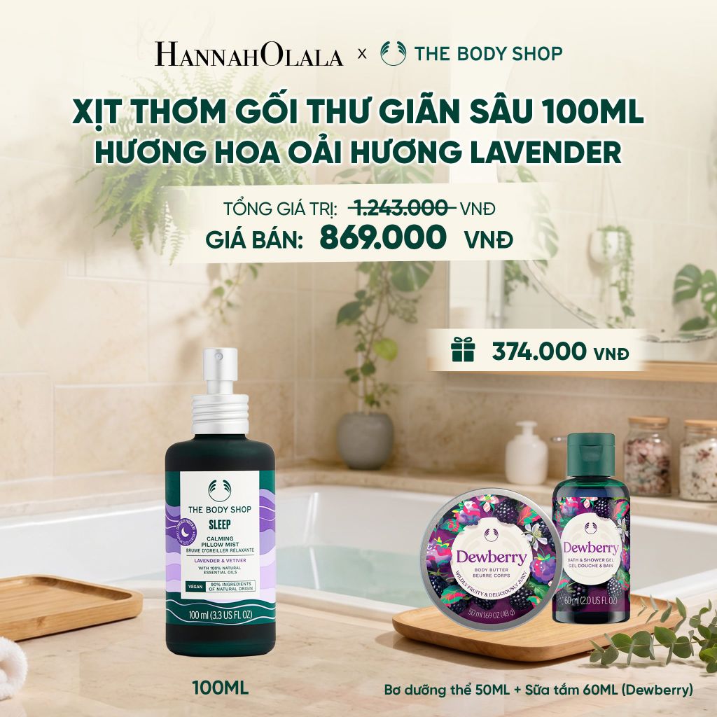  XỊT THƠM GỐI HƯƠNG HOA OẢI HƯƠNG LAVENDER SLEEP CALMING PILLOW MIST 100ML - M12 