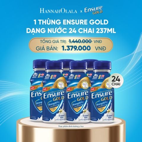  DEAL12: 1 THÙNG ENSURE GOLD DẠNG NƯỚC 24 CHAI 237ML 