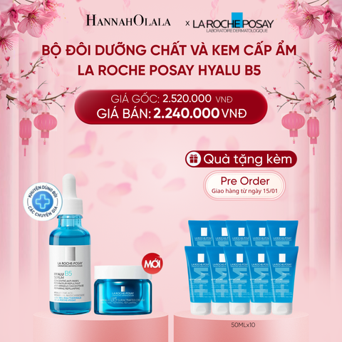  A43_[GIAO HÀNG 15.01] DEAL 12: BỘ ĐÔI DƯỠNG CHẤT VÀ KEM CẤP ẨM LA ROCHE POSAY HYALU B5 
