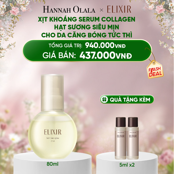  E1725_DEAL 12: XỊT KHOÁNG DƯỠNG ẨM TỨC THÌ ELIXIR SUPERIEUR LUMINOUS GLOW MIST 80ML 