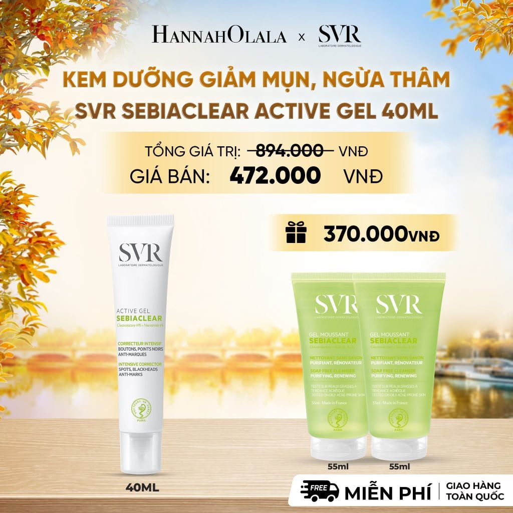  KEM DƯỠNG GIẢM MỤN, NGỪA THÂM SVR SEBIACLEAR ACTIVE GEL 40ML - DEAL 12 - E684 