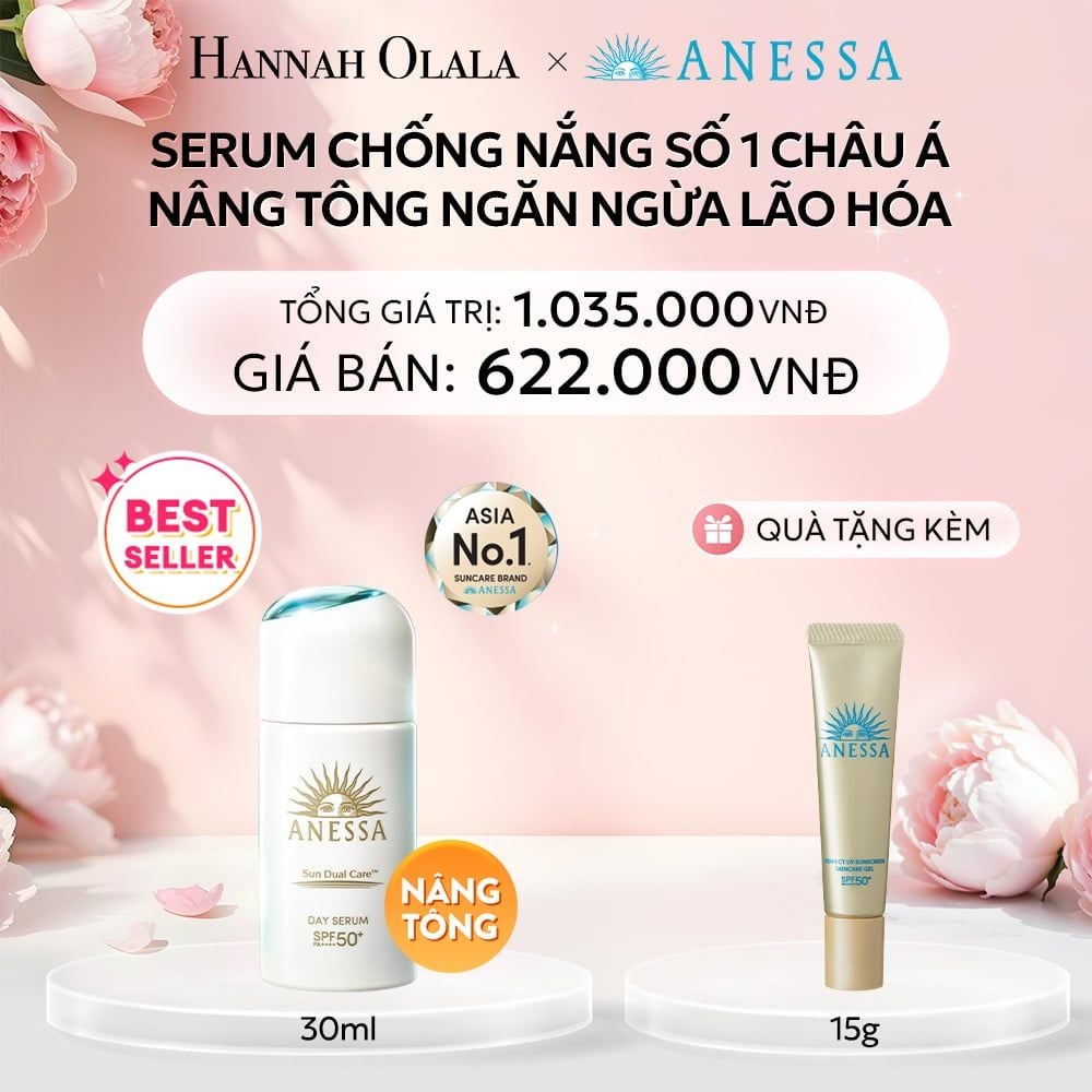  E353: BU 6: SERUM CHỐNG NẮNG DƯỠNG DA NÂNG TÔNG NGĂN NGỪA LÃO HÓA ANESSA DAY SERUM SPF50+ PA++++ 30ML 