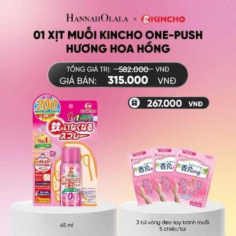  XỊT MUỖI KINCHO ONE-PUSH HƯƠNG HOA HỒNG_A1329 