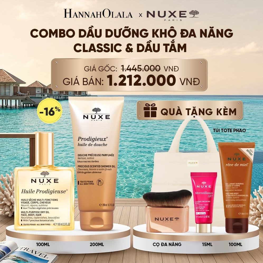  COMBO DẦU DƯỠNG KHÔ ĐA NĂNG 100ML & DẦU TẮM HƯƠNG NƯỚC HOA 200ML (CHỌN HƯƠNG) 