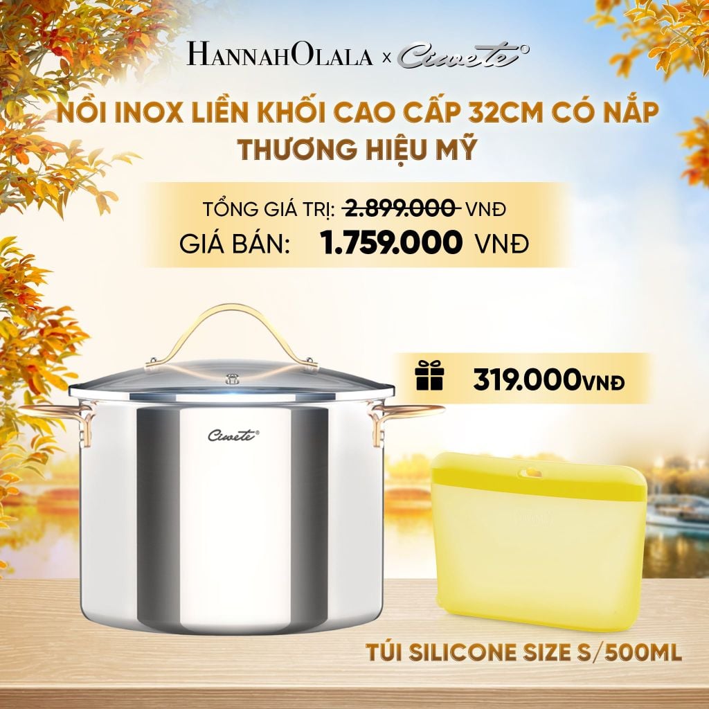  NỒI INOX LIỀN KHỐI CAO CẤP CIWETE ROYAL KNIGHT - DEAL 14 - E1595 