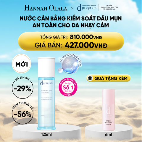  DEAL 13: [MỚI] NƯỚC DƯỠNG ẨM KIỀM DẦU NGỪA MỤN CHO DA NHẠY CẢM DPROGRAM BALANCING ACNE CARE LOTION 125ML 