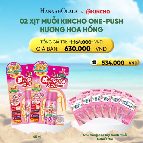  DEAL 14: XỊT MUỖI KINCHO ONE-PUSH HƯƠNG HOA HỒNG 