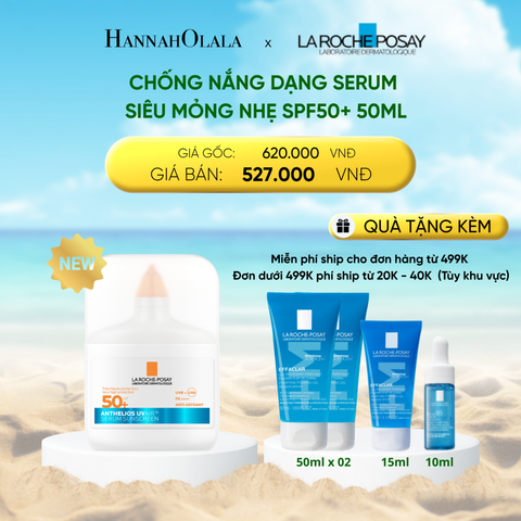  DEAL 13: [MỚI] CHỐNG NẮNG DẠNG SERUM SIÊU MỎNG NHẸ KIỀM DẦU 16H CẤP ẨM 24H CHỐNG BỤI MỊN ANTHELIOS UVAIR SPF50+ 50ML 