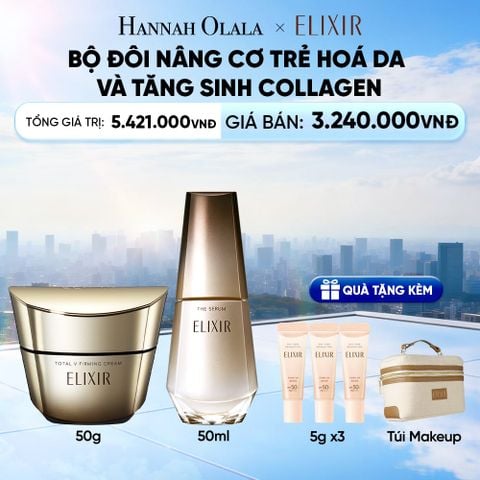  COMBO SERUM KÍCH HOẠT TRẺ HÓA LÀN DA EIS THE SERUM AA 50ML & KEM DƯỠNG CẢI THIỆN CHẢY XỆ NGĂN NGỪA LÃO HÓA ELIXIR TOTAL V FIRMING CREAM 50G - DEAL 13 