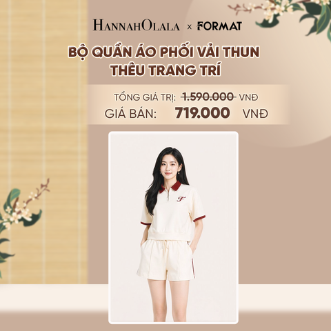  NỮ/BỘ QUẦN ÁO PHỐI VẢI THÊU TRANG TRÍ FORMAT - 10006281 - DEAL 13 