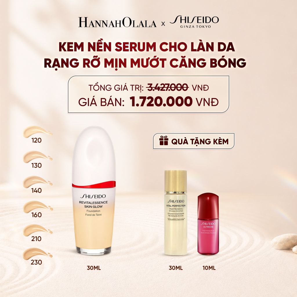  KEM NỀN SHISEIDO REVITALESSENCE SKIN GLOW FOUNDATION 30ML - DEAL 13 