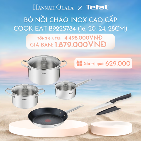  C505_DEAL 13: BỘ NỒI CHẢO INOX CAO CẤP COOK EAT B922S784 (16, 20, 24, 28CM) 