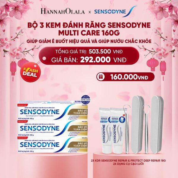  A230_DEAL 13: [FLASH DEAL] BỘ 3 KEM ĐÁNH RĂNG SENSODYNE MULTI CARE 160G GIÚP GIẢM Ê BUỐT HIỆU QUẢ VÀ GIÚP NƯỚU CHẮC KHỎE 