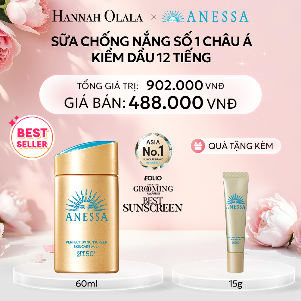  E405: DEAL 7: (1.10 - 4.10) SỮA CHỐNG NẮNG DƯỠNG DA KIỀM DẦU BẢO VỆ HOÀN HẢO ANESSA GOLD MILK SPF50+ PA++++ 60ML 