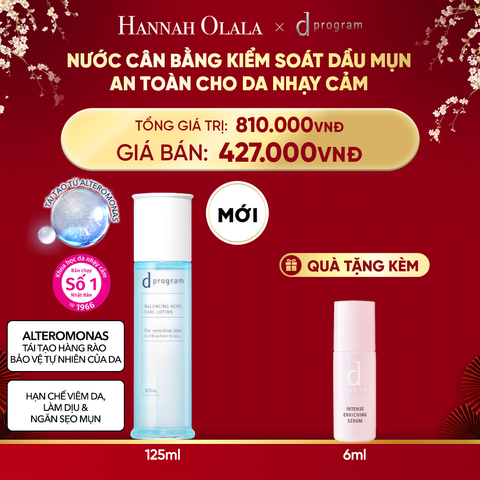  DEAL 13: [MỚI] NƯỚC DƯỠNG ẨM KIỀM DẦU NGỪA MỤN CHO DA NHẠY CẢM DPROGRAM BALANCING ACNE CARE LOTION 125ML 