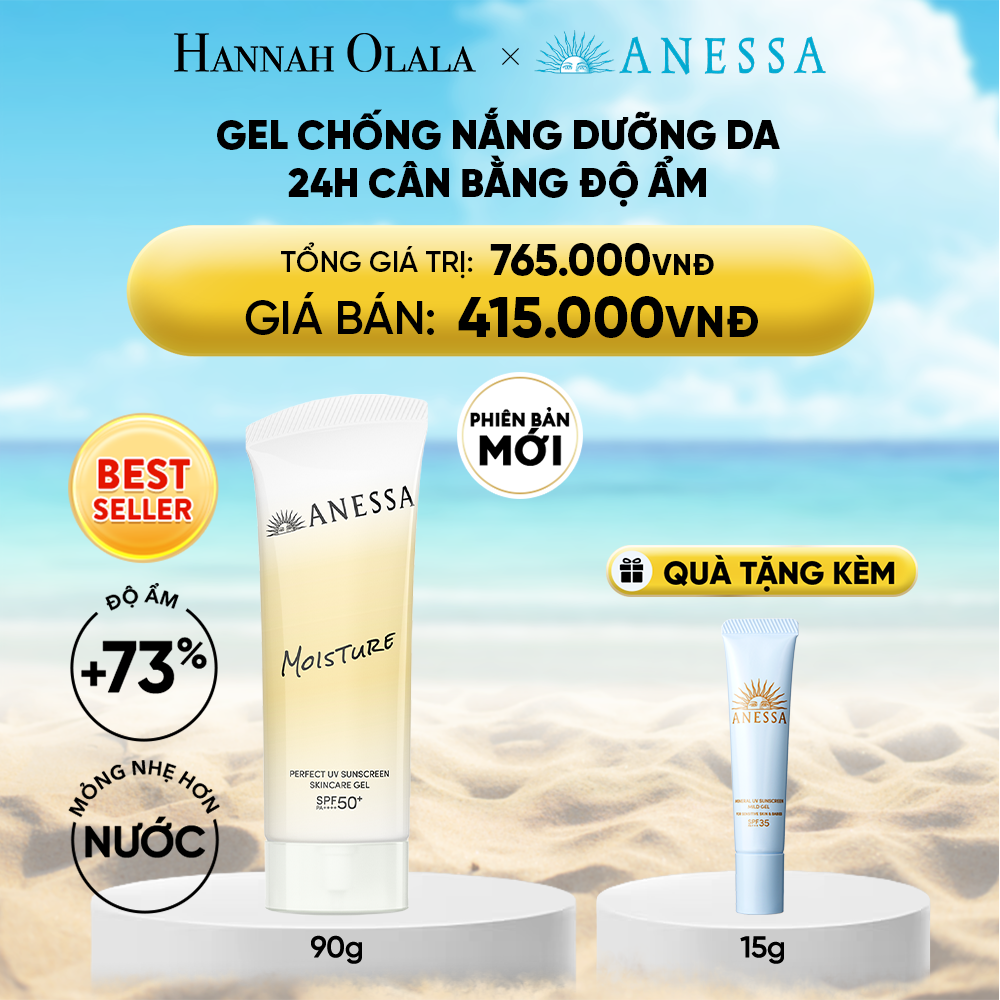  DEAL 13: [PHIÊN BẢN MỚI] GEL CHỐNG NẮNG DƯỠNG ẨM ANESSA PERFECT UV SUNSCREEN SKINCARE GEL NB SPF50+ PA++++ 90G 