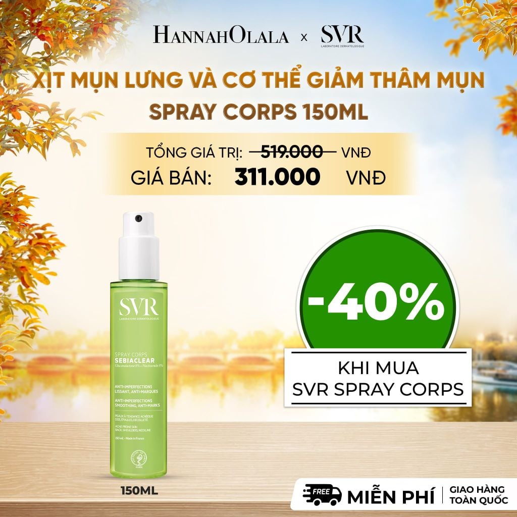  XỊT MỤN LƯNG VÀ CƠ THỂ GIẢM THÂM MỤN SPRAY CORPS 150ML - DEAL 13 - E685 