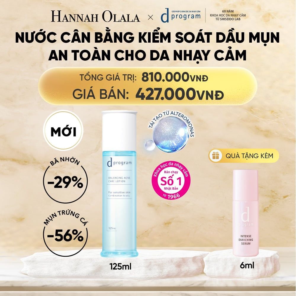  [MỚI] NƯỚC DƯỠNG ẨM KIỀM DẦU NGỪA MỤN CHO DA NHẠY CẢM DPROGRAM BALANCING ACNE CARE LOTION 125ML - DEAL 13 