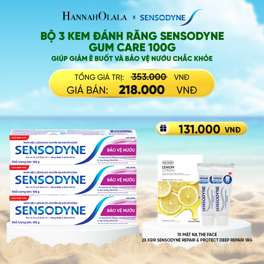  DEAL 13: BỘ 3 KEM ĐÁNH RĂNG SENSODYNE GUM CARE 100G GIÚP GIẢM Ê BUỐT VÀ BẢO VỆ NƯỚU CHẮC KHỎE 