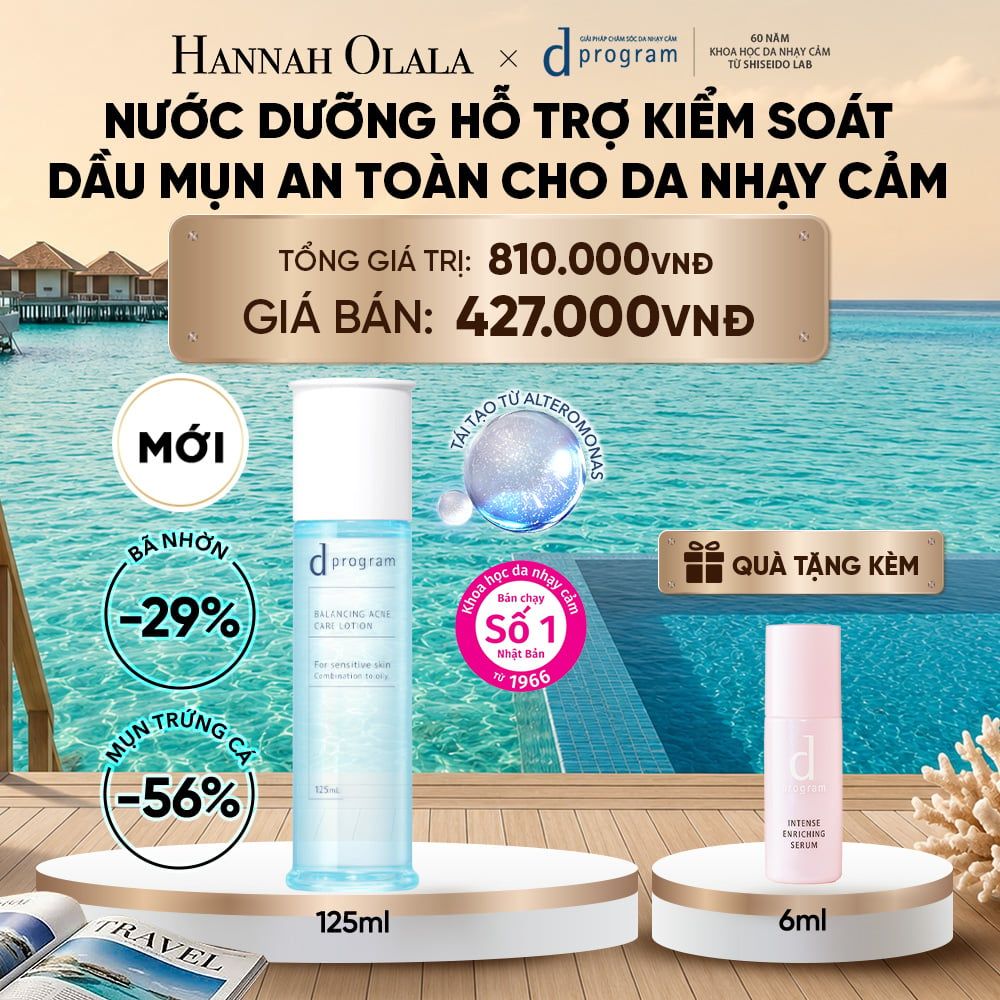  [MỚI] NƯỚC DƯỠNG ẨM KIỀM DẦU NGỪA MỤN CHO DA NHẠY CẢM DPROGRAM BALANCING ACNE CARE LOTION 125ML - DEAL 13_ D2107 