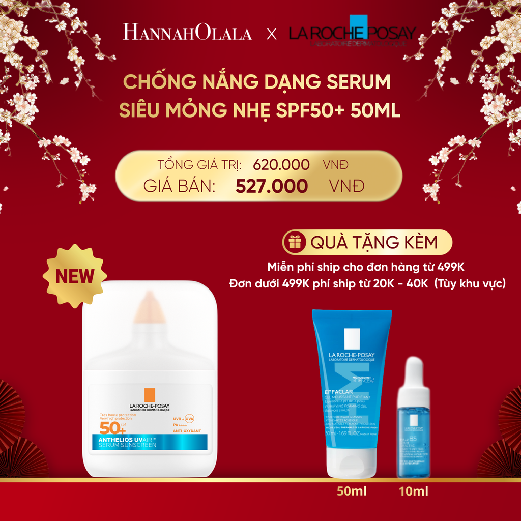  DEAL 13: [MỚI] CHỐNG NẮNG DẠNG SERUM SIÊU MỎNG NHẸ KIỀM DẦU 16H CẤP ẨM 24H CHỐNG BỤI MỊN ANTHELIOS UVAIR SPF50+ 50ml 