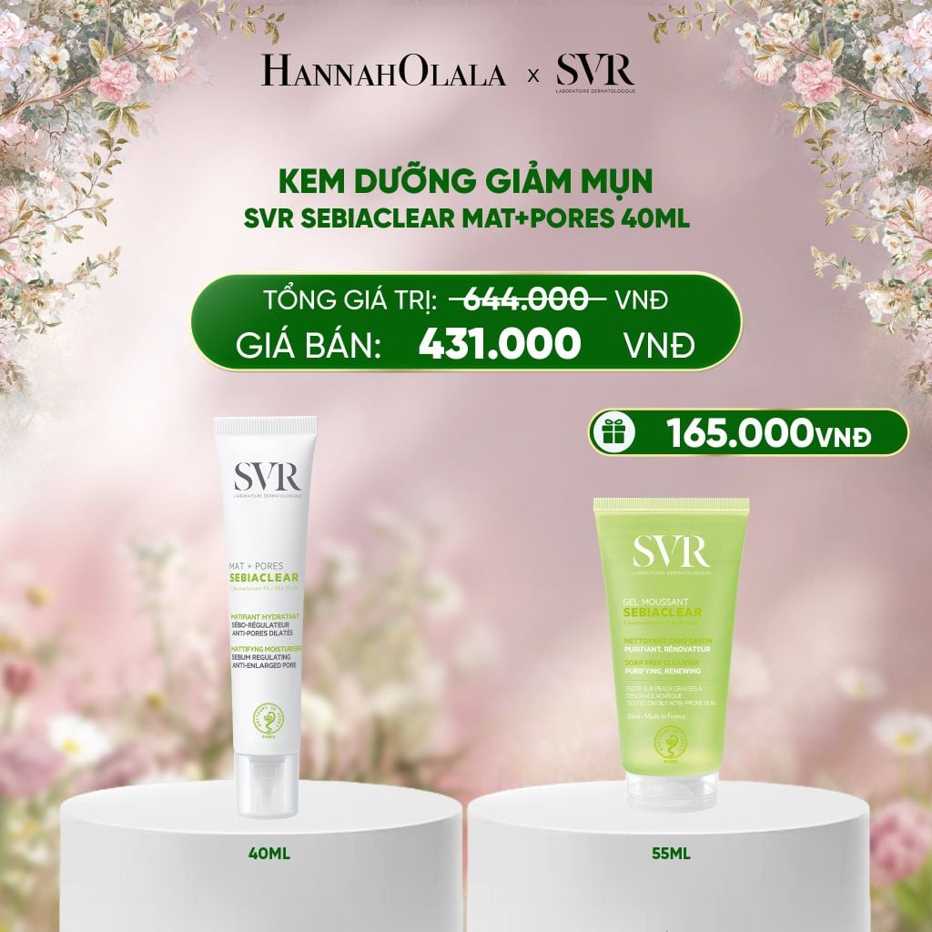  DEAL 13: KEM DƯỠNG GIẢM MỤN SVR SEBIACLEAR MAT+PORES 400ML 