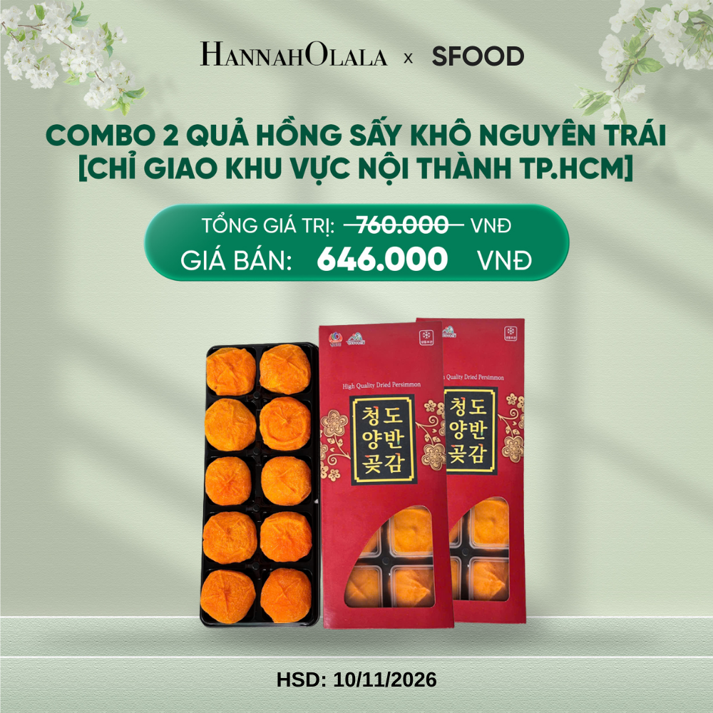  DEAL 13: COMBO 2 QUẢ HỒNG SẤY KHÔ NGUYÊN TRÁI [CHỈ GIAO KHU VỰC TP.HCM] 
