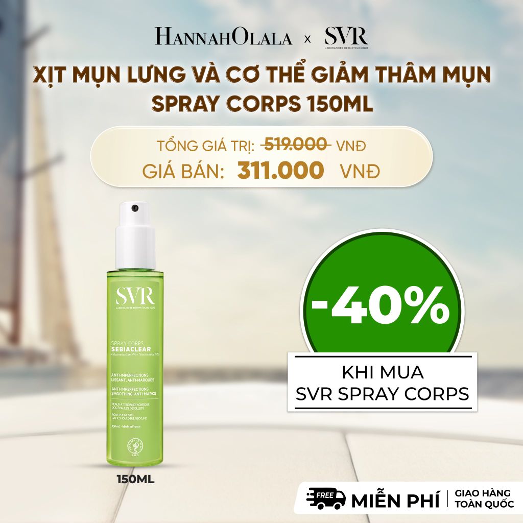  XỊT MỤN LƯNG VÀ CƠ THỂ GIẢM THÂM MỤN SPRAY CORPS 150ML - DEAL 11 