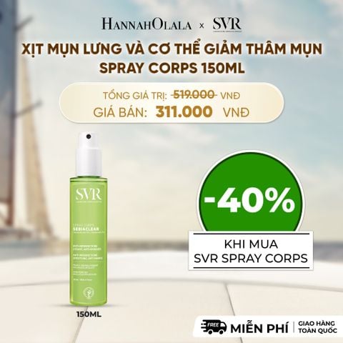  XỊT MỤN LƯNG VÀ CƠ THỂ GIẢM THÂM MỤN SPRAY CORPS 150ML - DEAL 11 