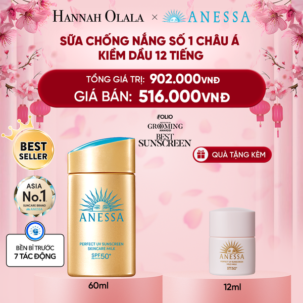  A1090_DEAL 13: KEM CHỐNG NẮNG DẠNG SỮA DƯỠNG DA KIỀM DẦU BẢO VỆ HOÀN HẢO ANESSA GOLD MILK SPF50+ PA++++ 60ML 