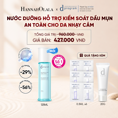  [MỚI] NƯỚC DƯỠNG ẨM KIỀM DẦU NGỪA MỤN CHO DA NHẠY CẢM DPROGRAM BALANCING ACNE CARE LOTION 125ML - DEAL 13 