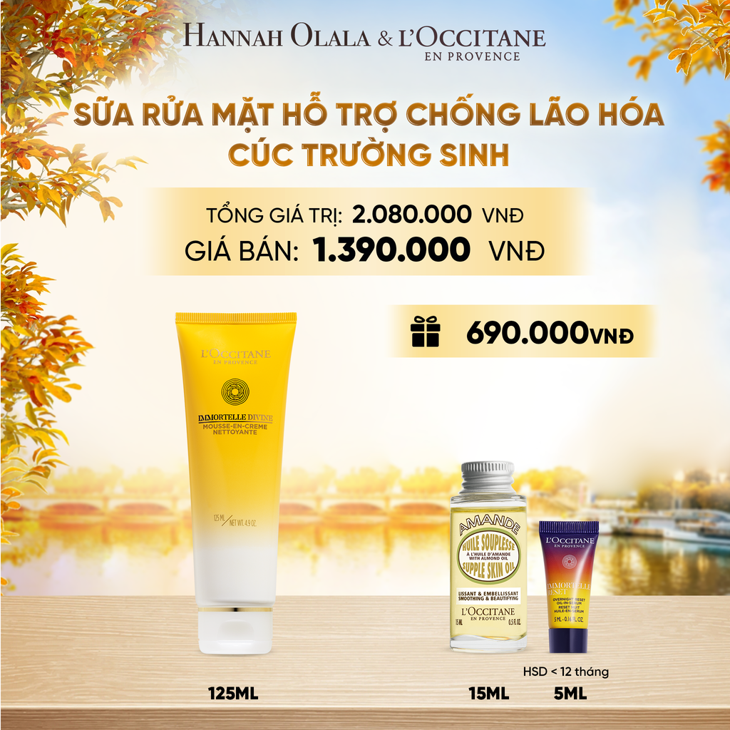  SỮA RỬA MẶT TẠO BỌT CÚC TRƯỜNG SINH LOCCITANE 125ML - E1223 